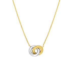 14K Two-Tone Interlocking Circle Necklace