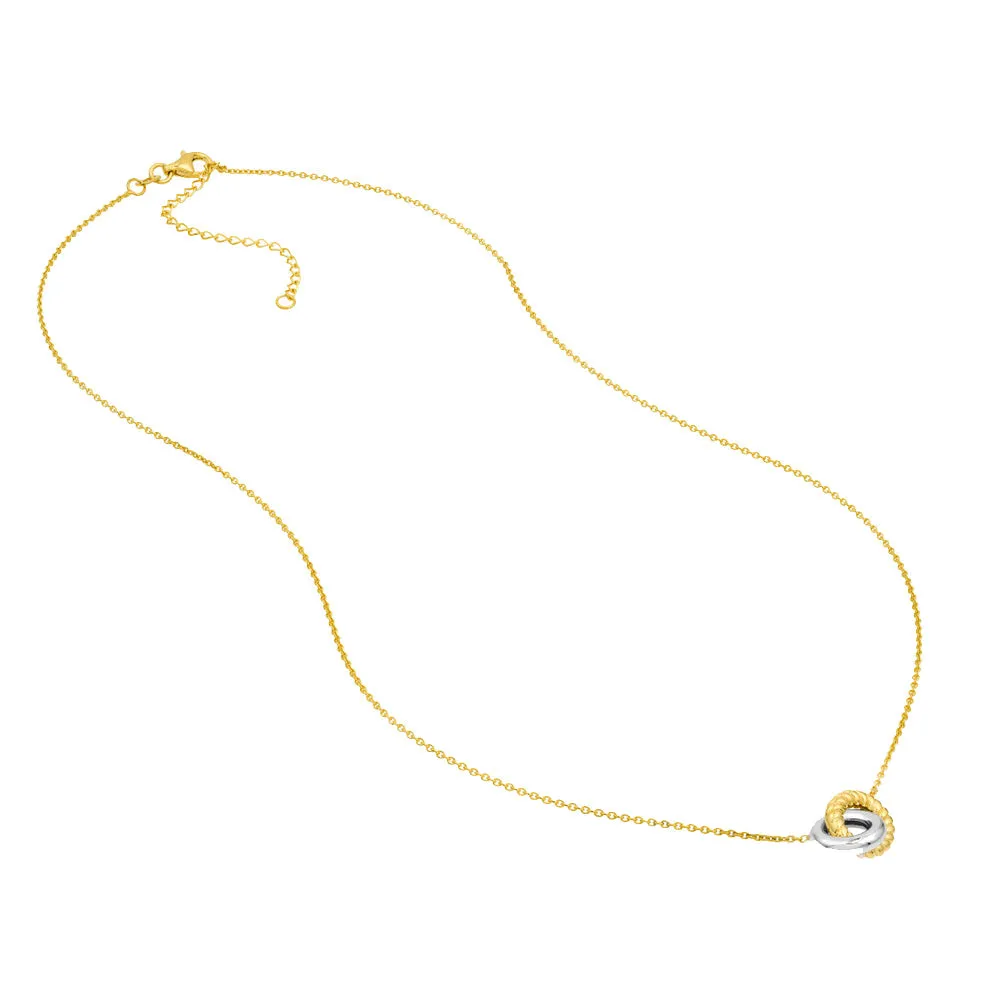 14K Two-Tone Interlocking Circle Necklace