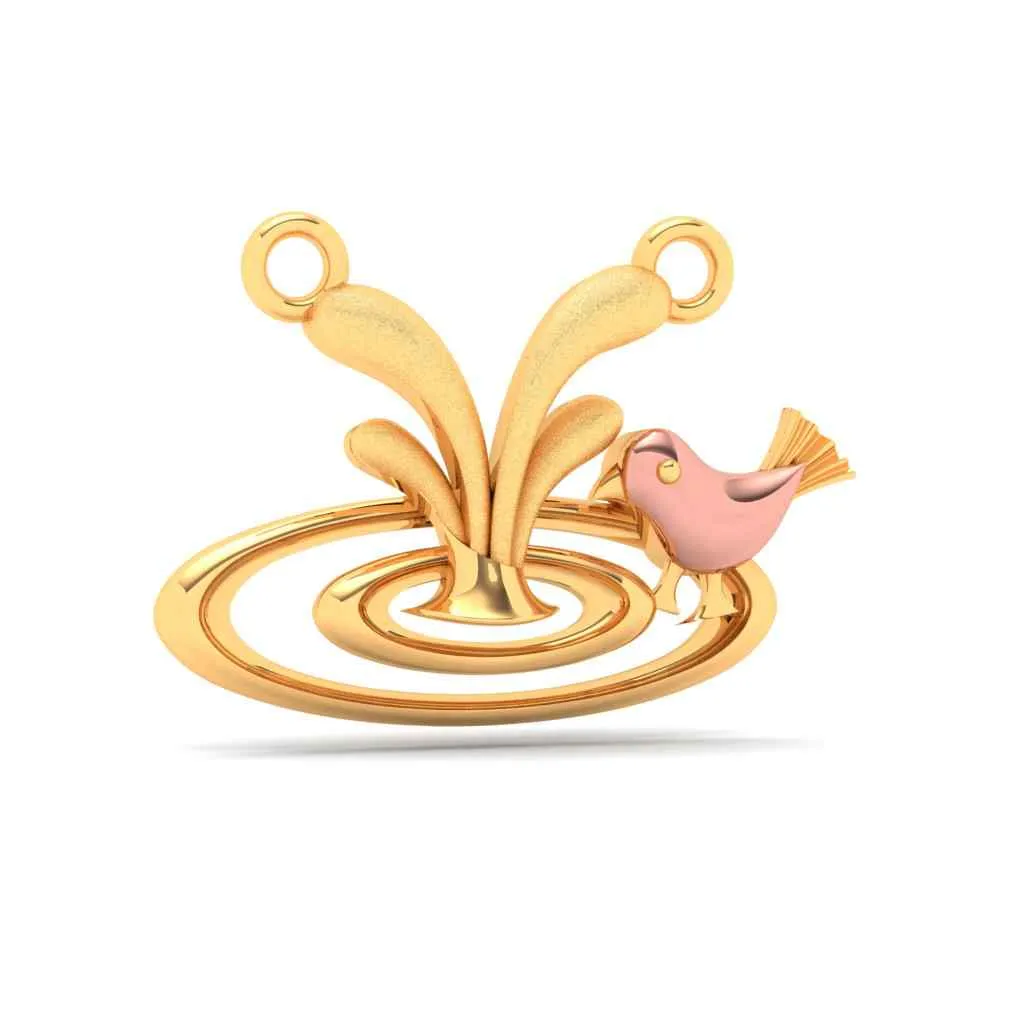 18k Enchanting Bird Themed Monsoon Gold Pendant