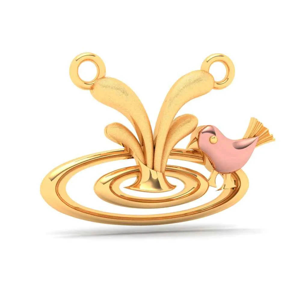 18k Enchanting Bird Themed Monsoon Gold Pendant