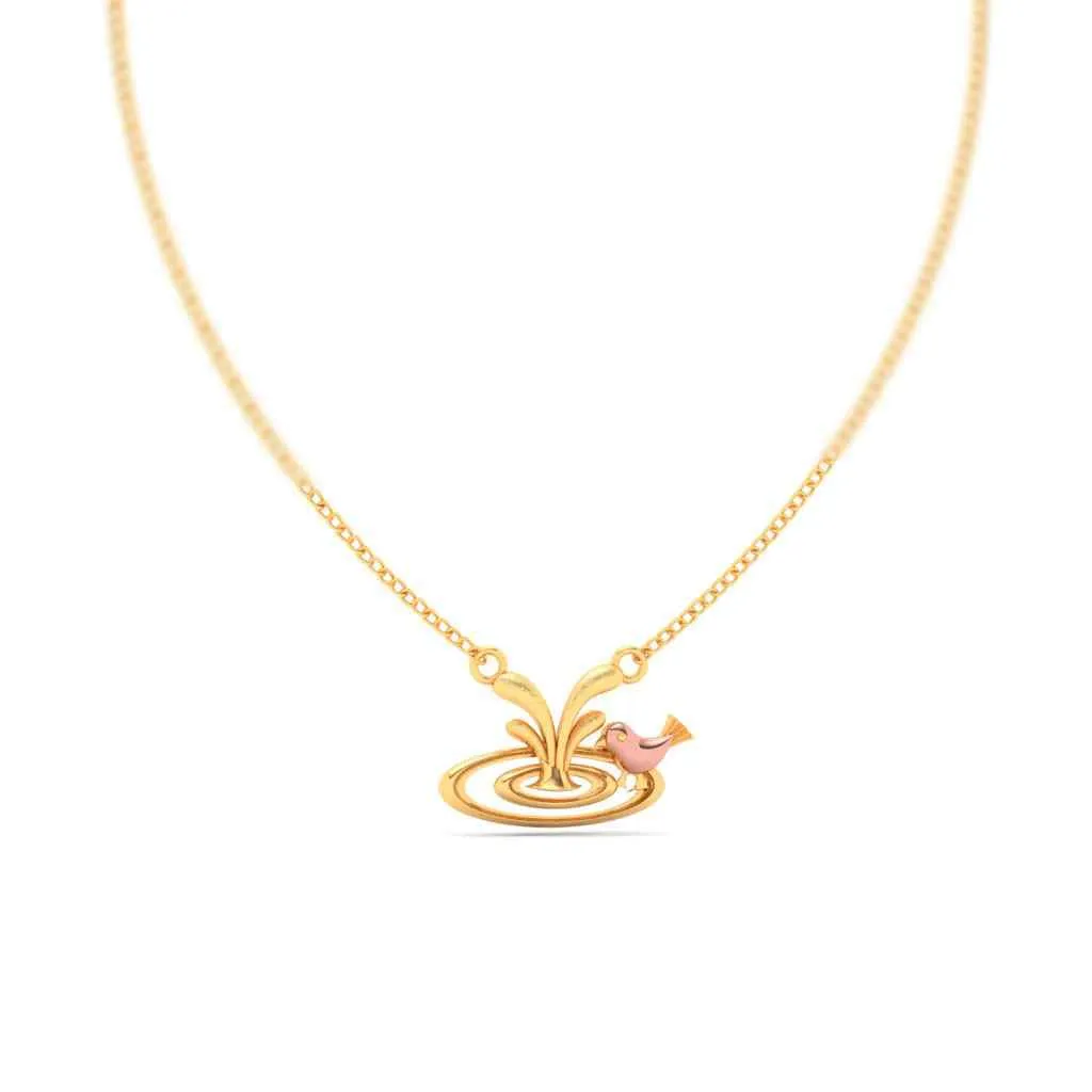 18k Enchanting Bird Themed Monsoon Gold Pendant