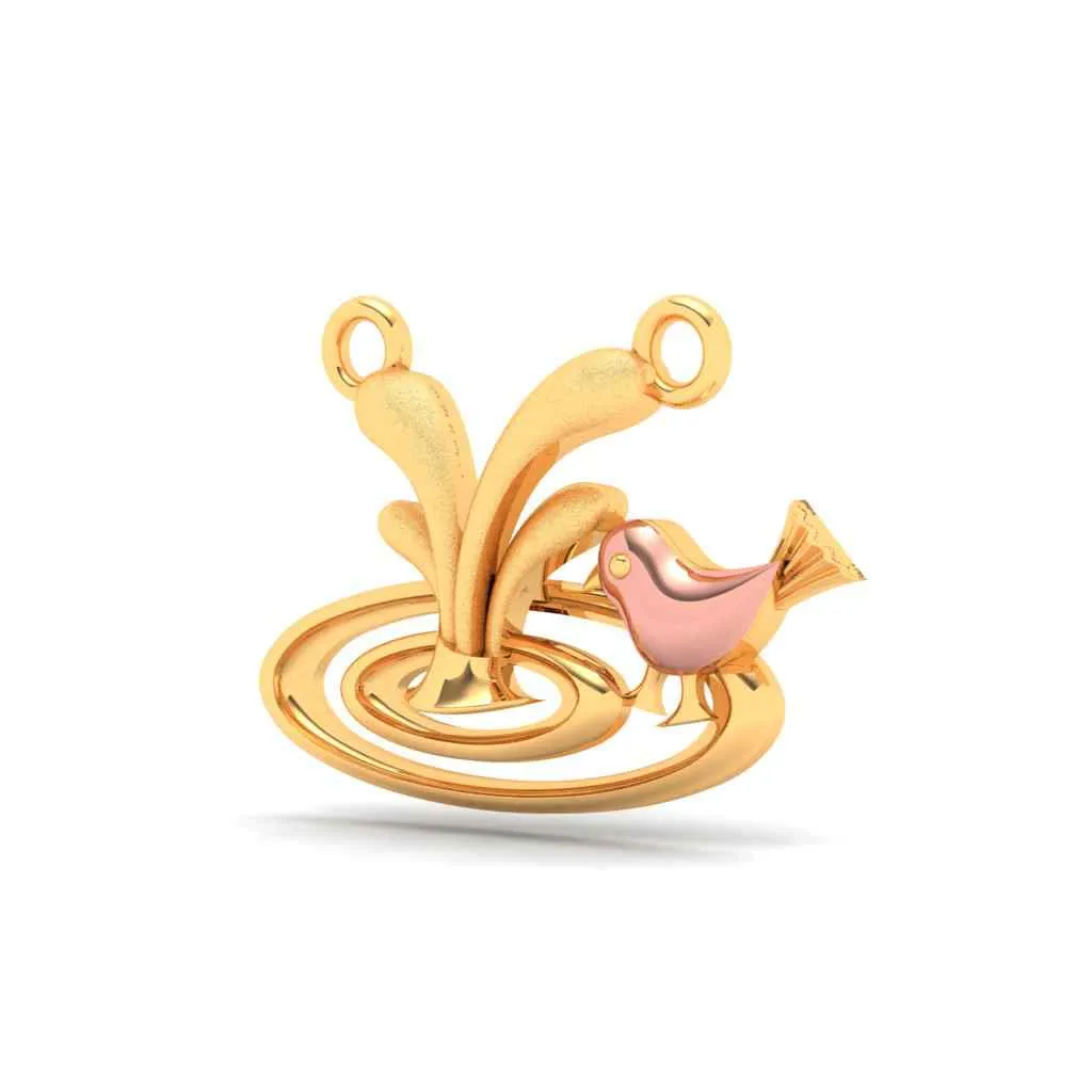 18k Enchanting Bird Themed Monsoon Gold Pendant