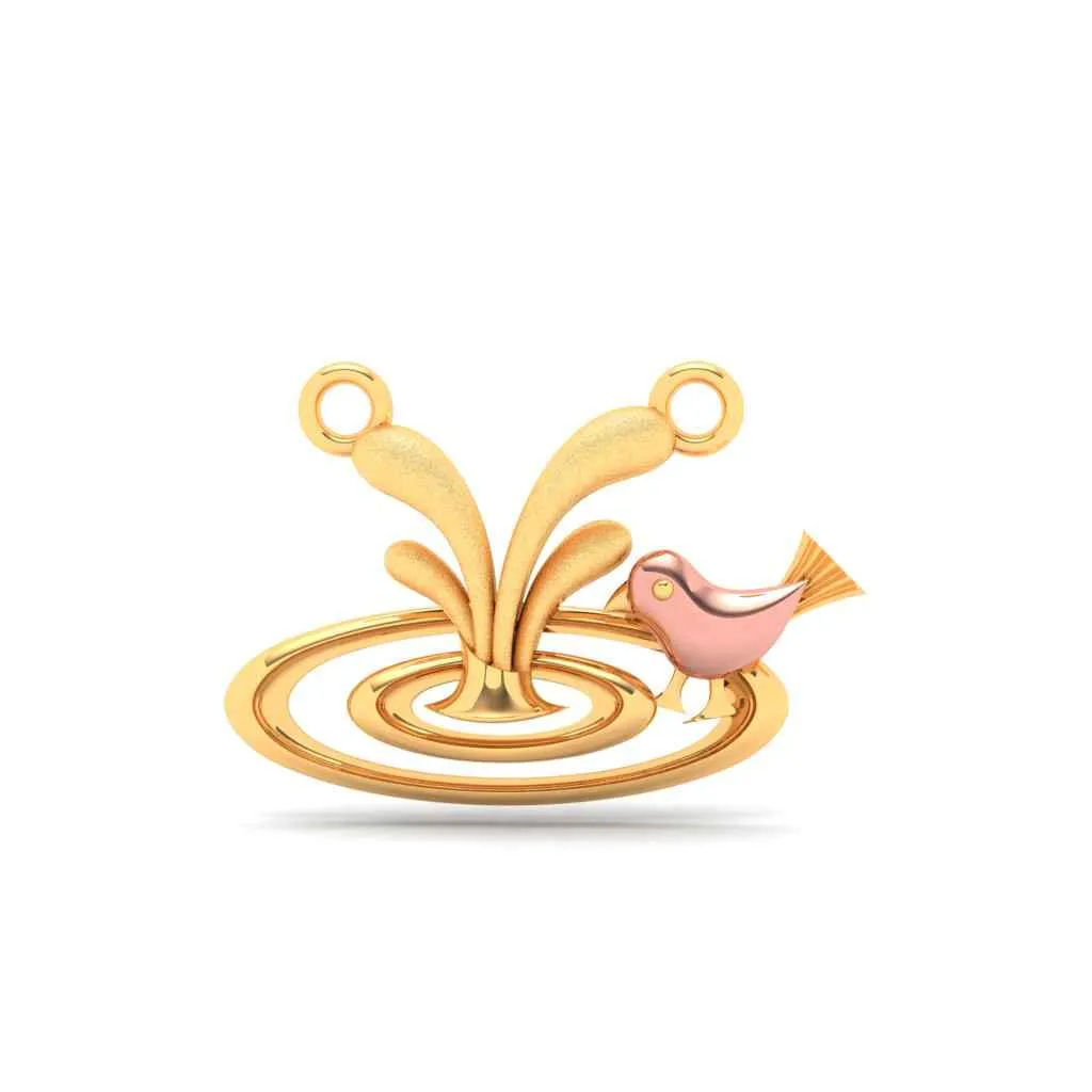 18k Enchanting Bird Themed Monsoon Gold Pendant