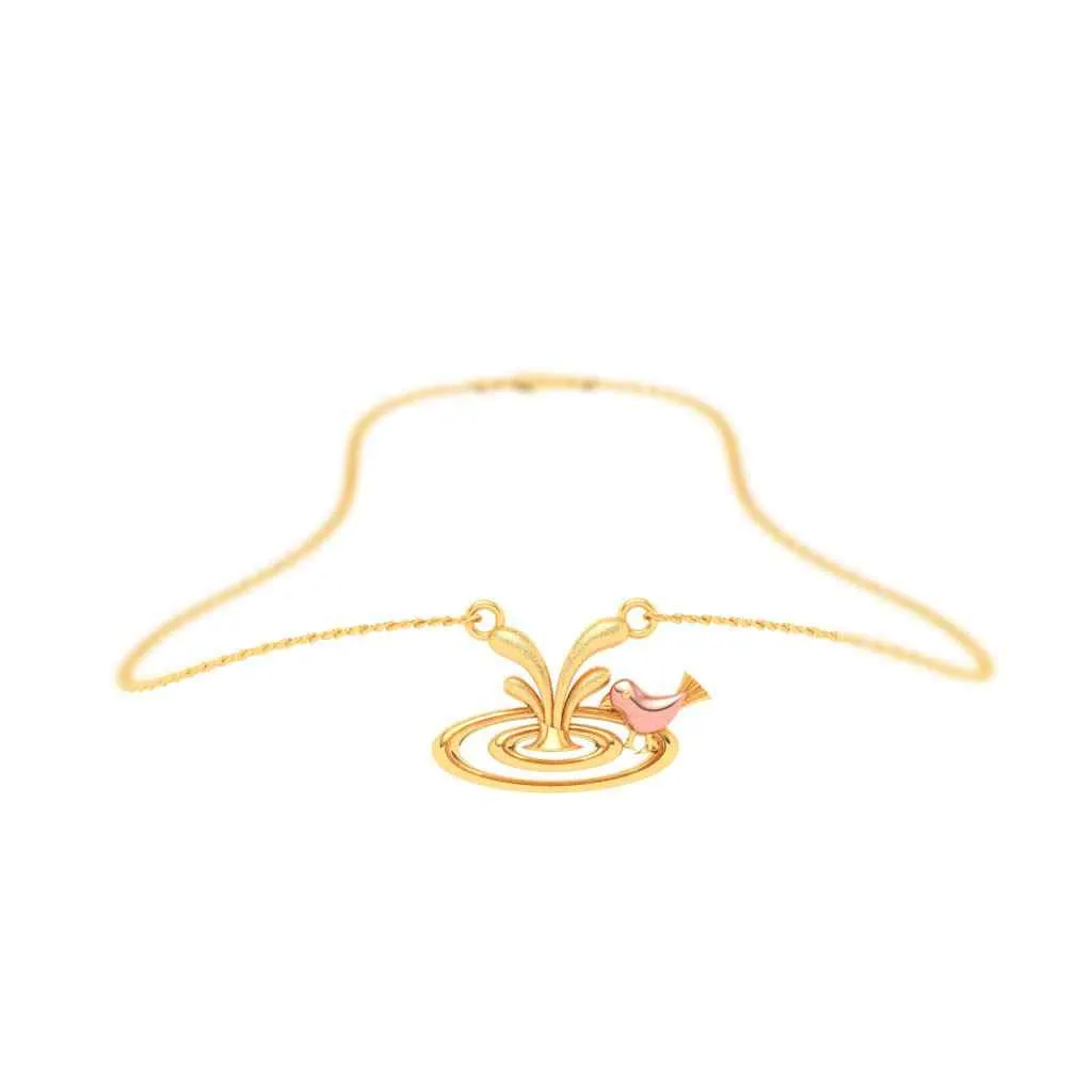 18k Enchanting Bird Themed Monsoon Gold Pendant