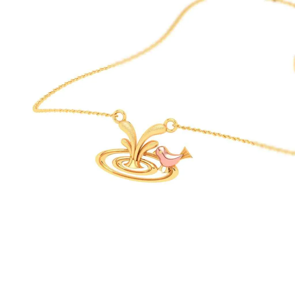 18k Enchanting Bird Themed Monsoon Gold Pendant