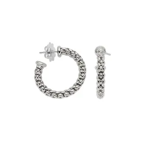 18k White Gold Essentials Hoop Earring