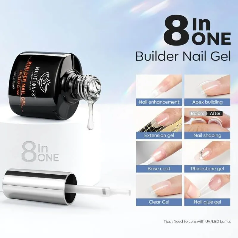 7-In-1 Builder Nail Gel & Nail Prep Dehydrator & Nail Primer Set 10ml