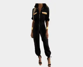 97 Black Golden Pockets Jumpsuit - The Monte Carlo