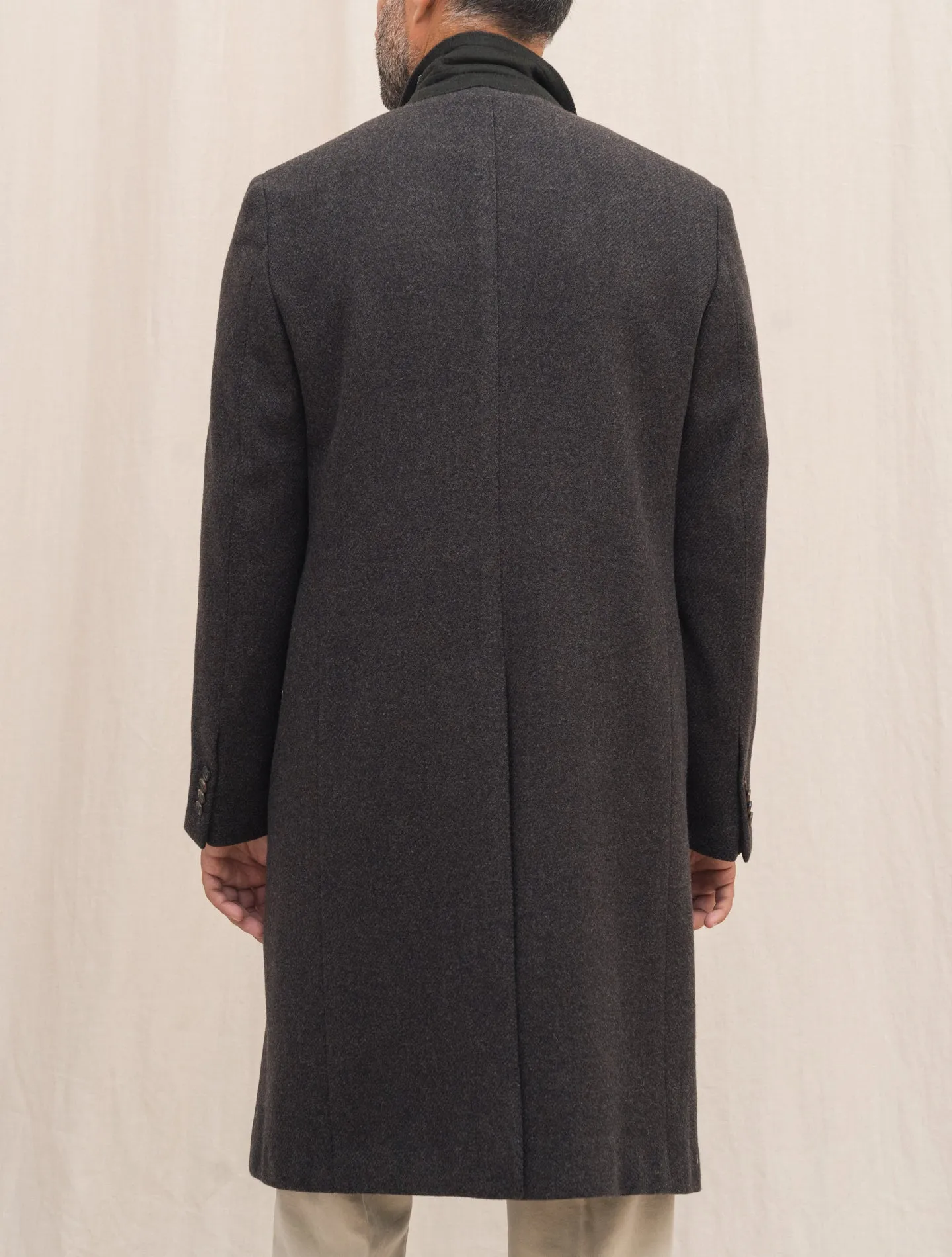 Aida Double Breasted Wool Cashmere Coat Dark Brown