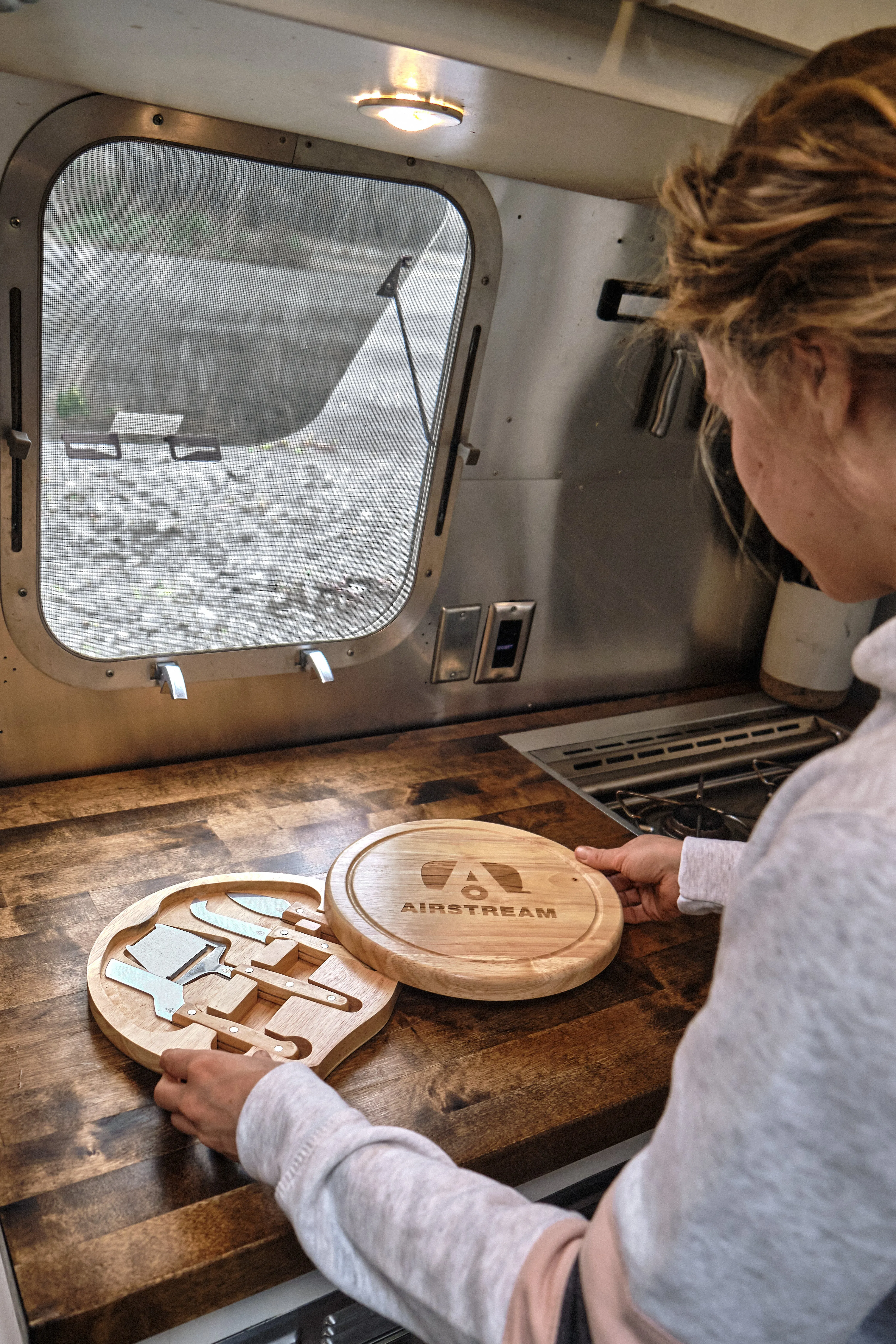 Airstream Bamboo Cheese Cutting Board Set