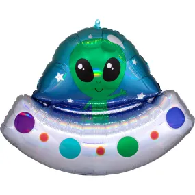 Alien Space Ship Iridescent SuperShape 71x53cm