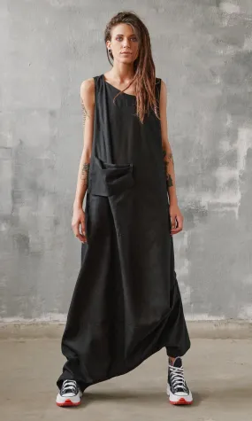 Asymmetric Drop Crotch Jumpsuit