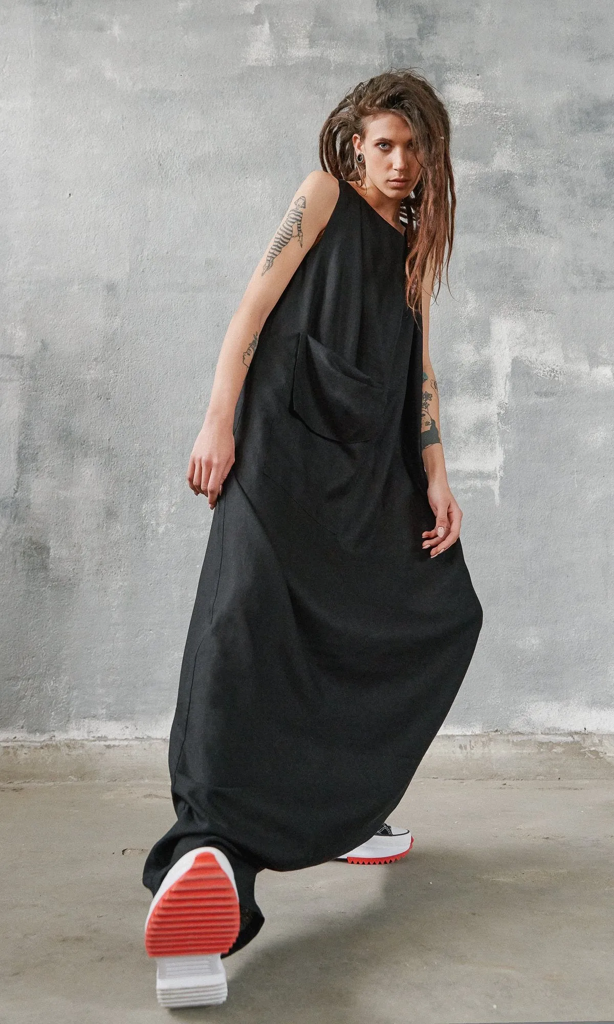 Asymmetric Drop Crotch Jumpsuit