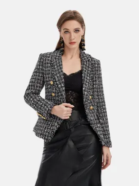 Australian Wool Fringe Trim Tweed Coat