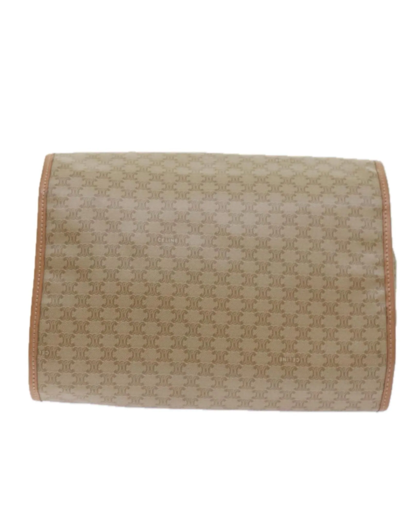 Authentic Beige Canvas Clutch Bag with Iconic Design