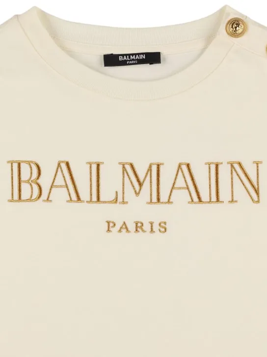 Balmain   Logo printed cotton jersey t-shirt 