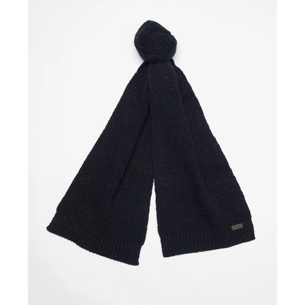 Barbour Carlton Fleck Beanie & Scarf Gift Set in Navy