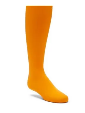 Big Girls Orange Solid Color Stretchy Soft Footed Tights 8-15