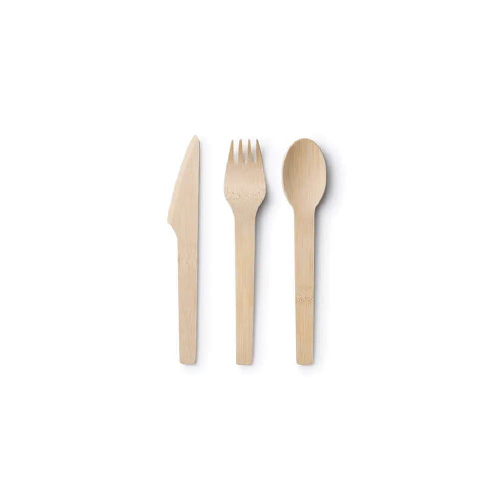 Biodegradable Bamboo Utensil Set, Set of 8 each (knife, fork, spoon)