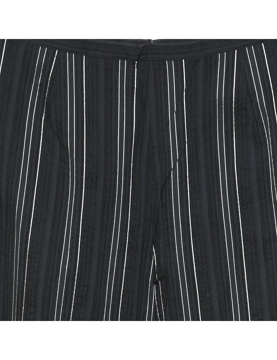 Black Pinstriped Trousers - W28 L26