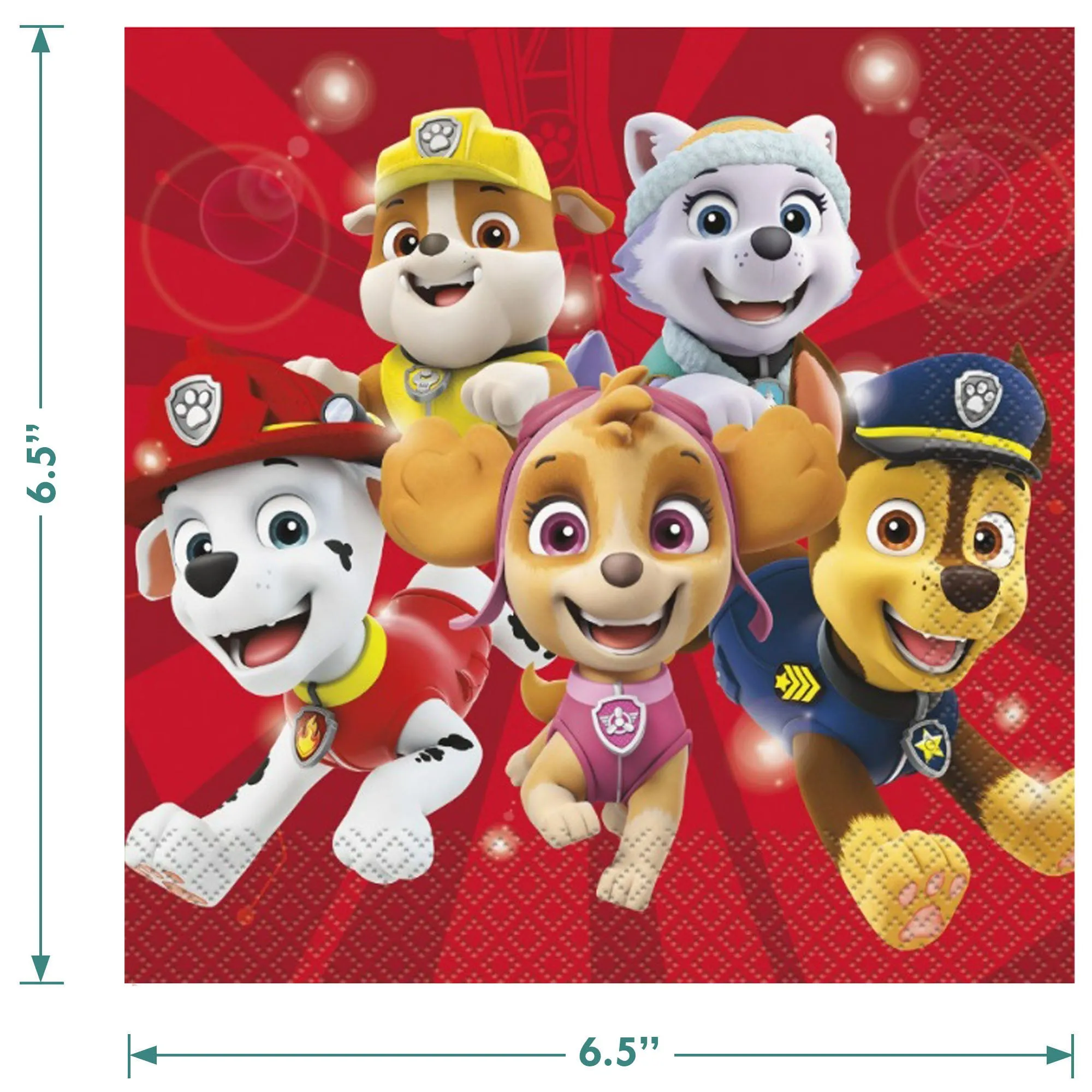 Blue Paw Patrol Theme Birthday Party Paper Dinner Plates and Lunch Napkins (Serves 16)