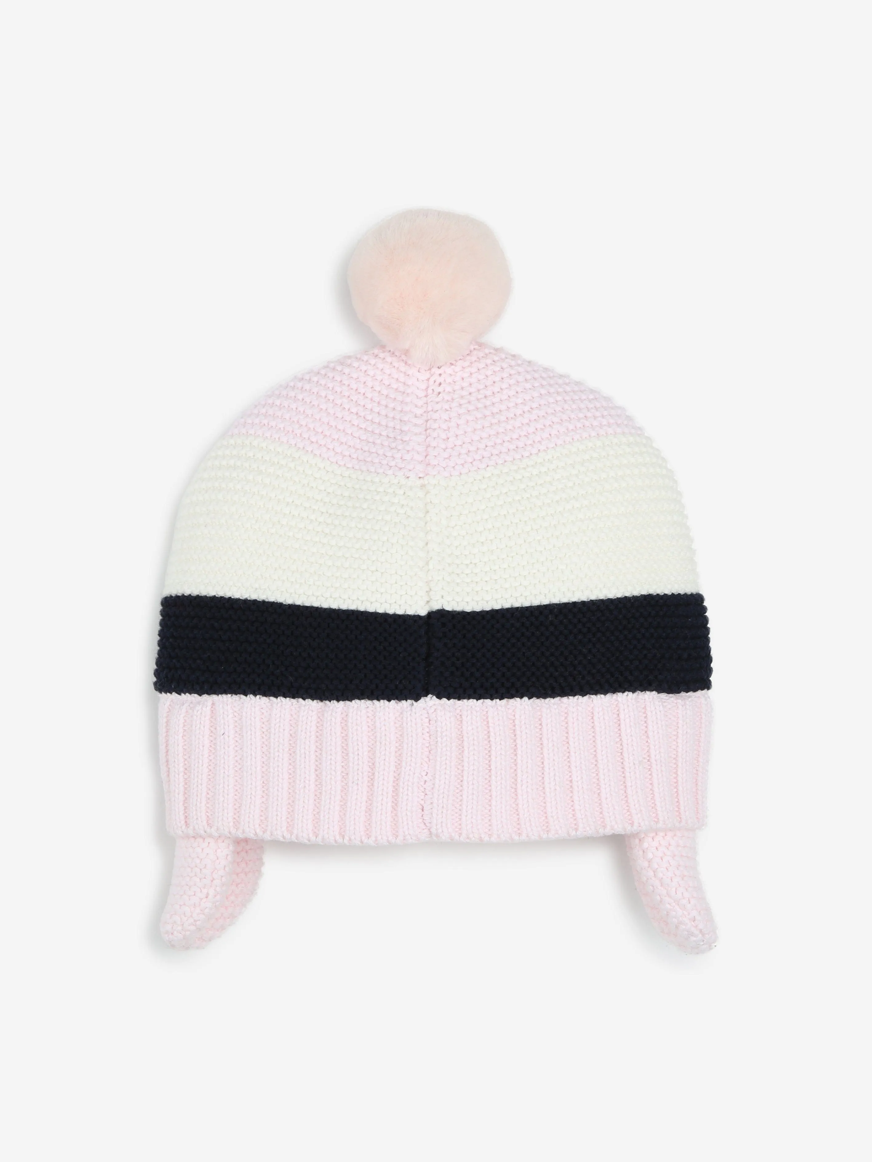 BOSS Baby Girls Pom Pom Beanie With Flaps in Pink