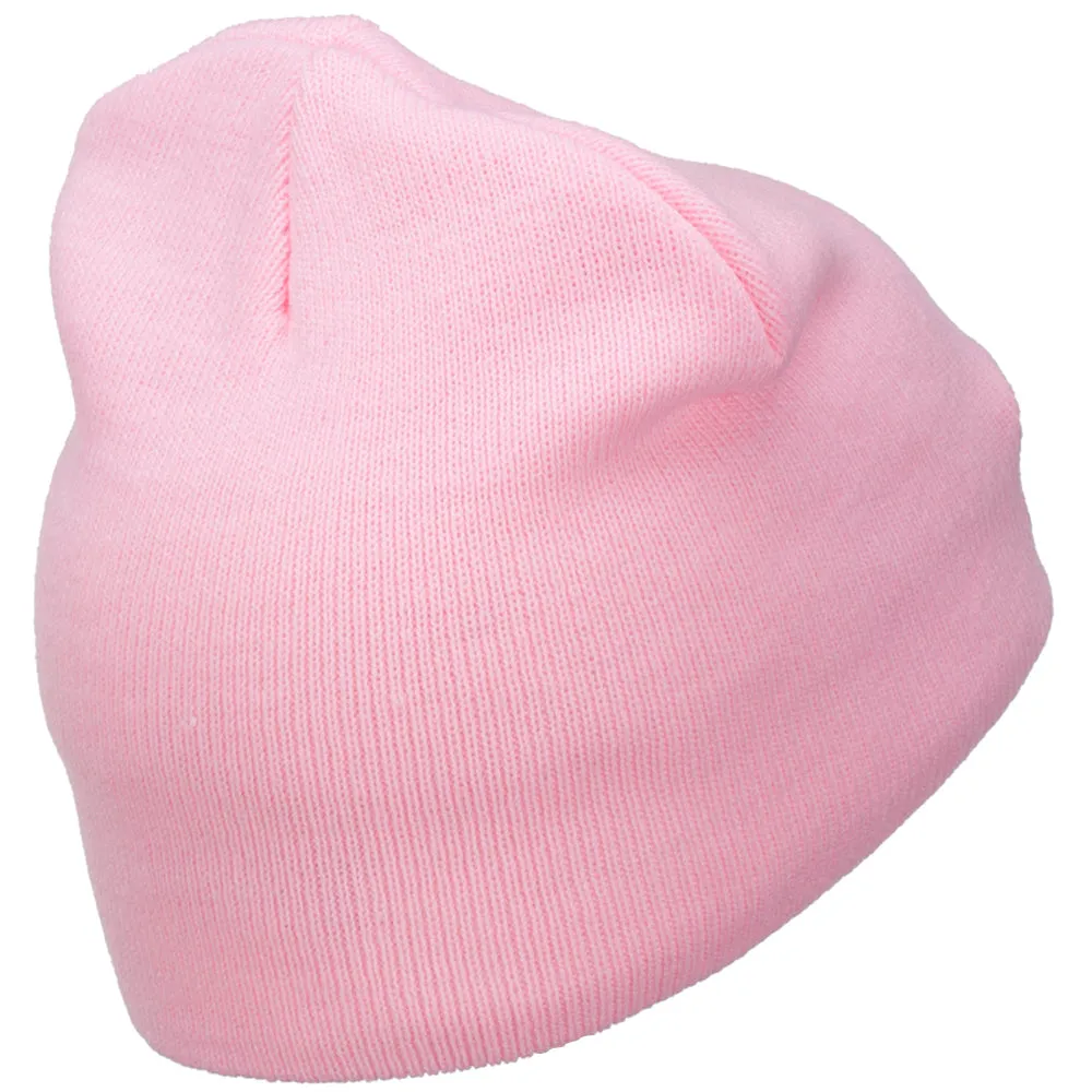 Breast Cancer Ribbon Survivor Embroidered Short Beanie