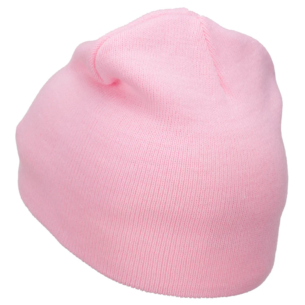 Breast Cancer Ribbon Survivor Embroidered Short Beanie