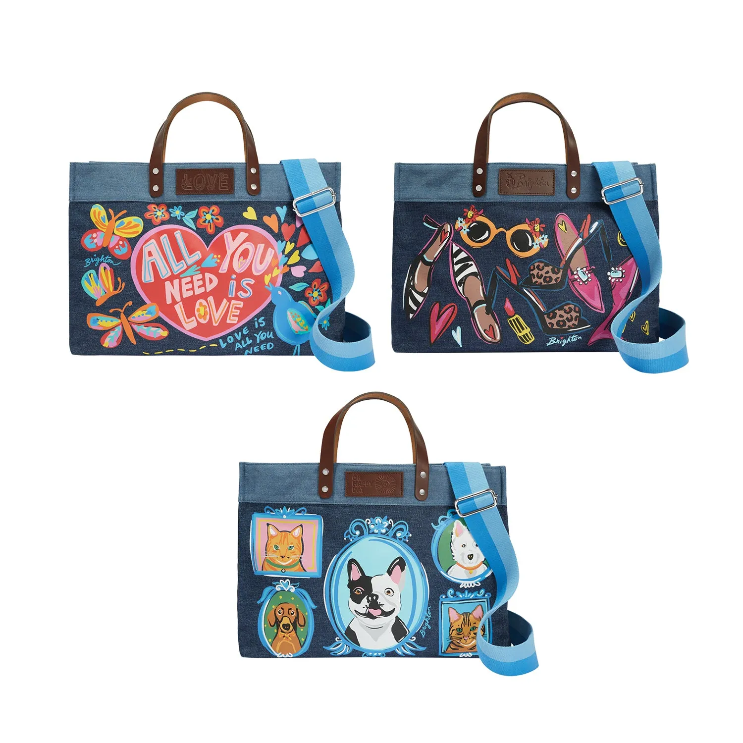 Brighton Artful at Heart Denim Tote Bags