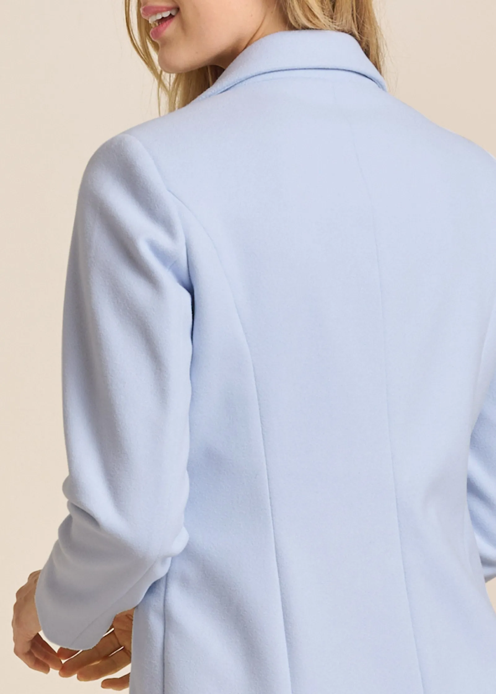 Button Front Coat - Light Blue