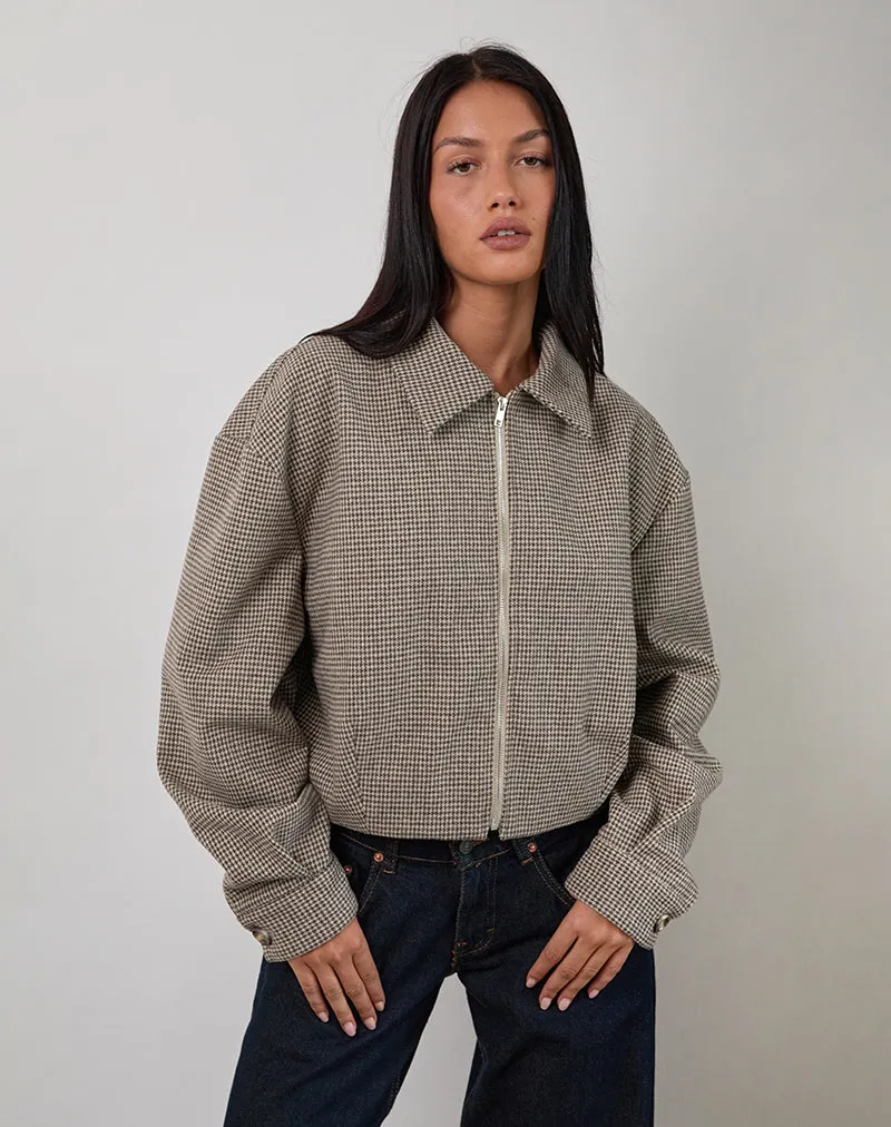 Carlo Cropped Jacket in Check Brown