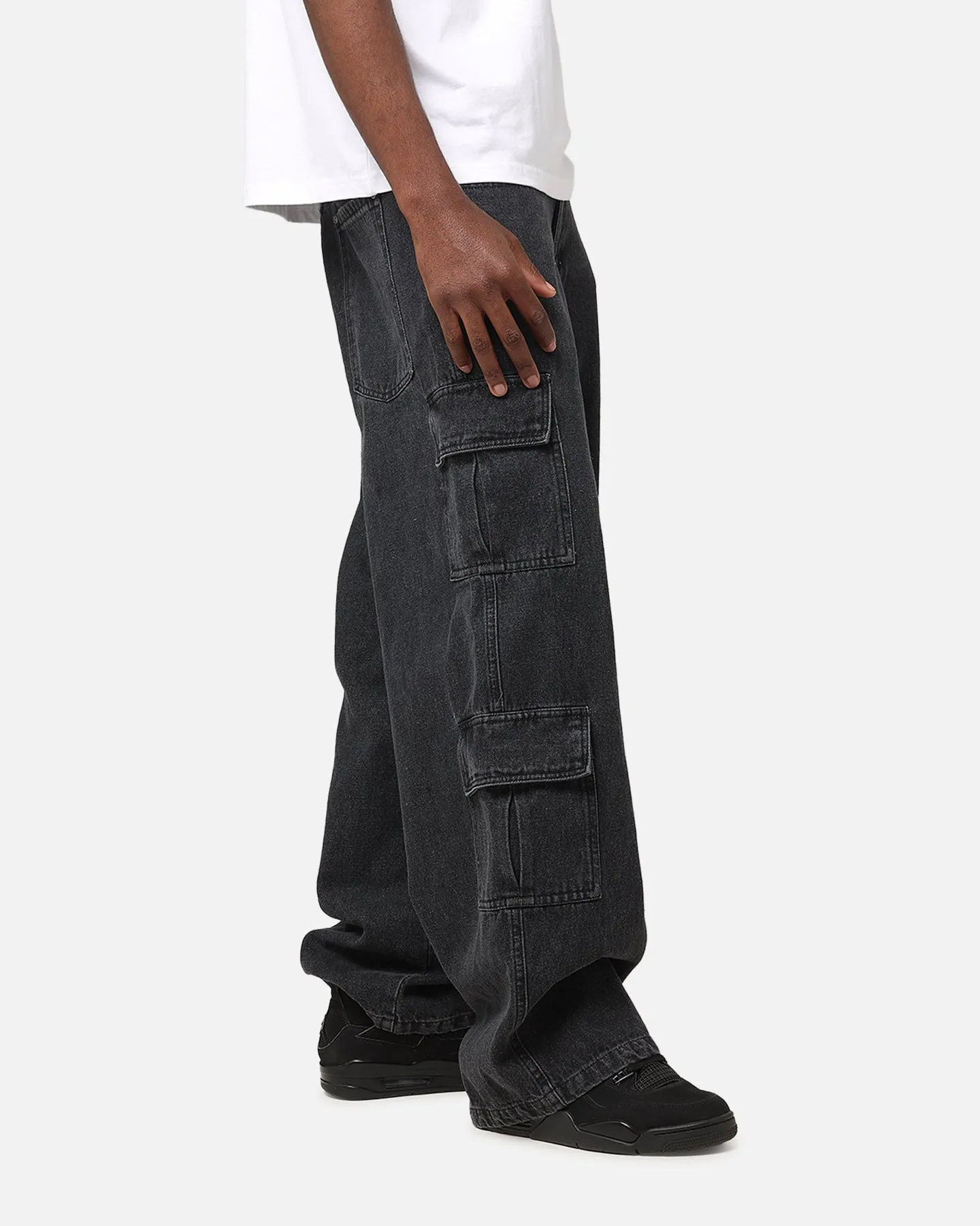 Carre Baggy Cargo Jeans Black Denim