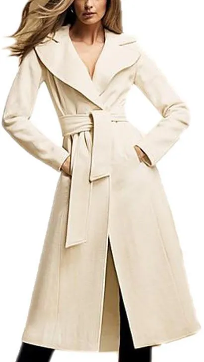 Cashmere & Wool Wrap Coat in White