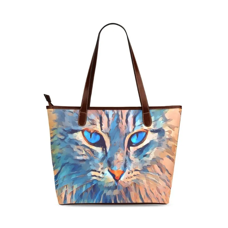 Cat Themed Shoulder Tote Bag