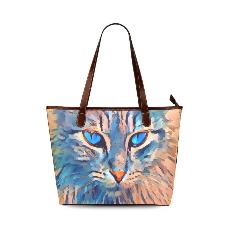 Cat Themed Shoulder Tote Bag