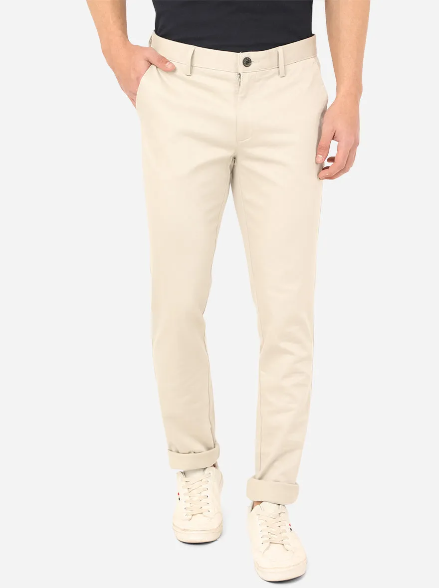 Cement Grey Solid Uno Fit Casual Trouser | JadeBlue