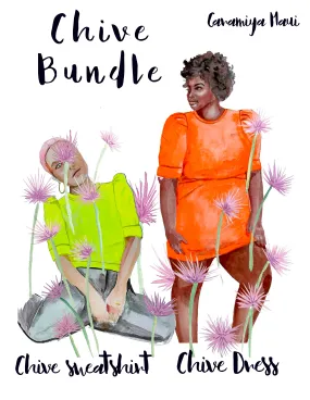 Chive bundle sweatshirt and dress patterns