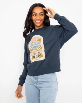 Cornwall Arch Sweatshirt in Denim Blue