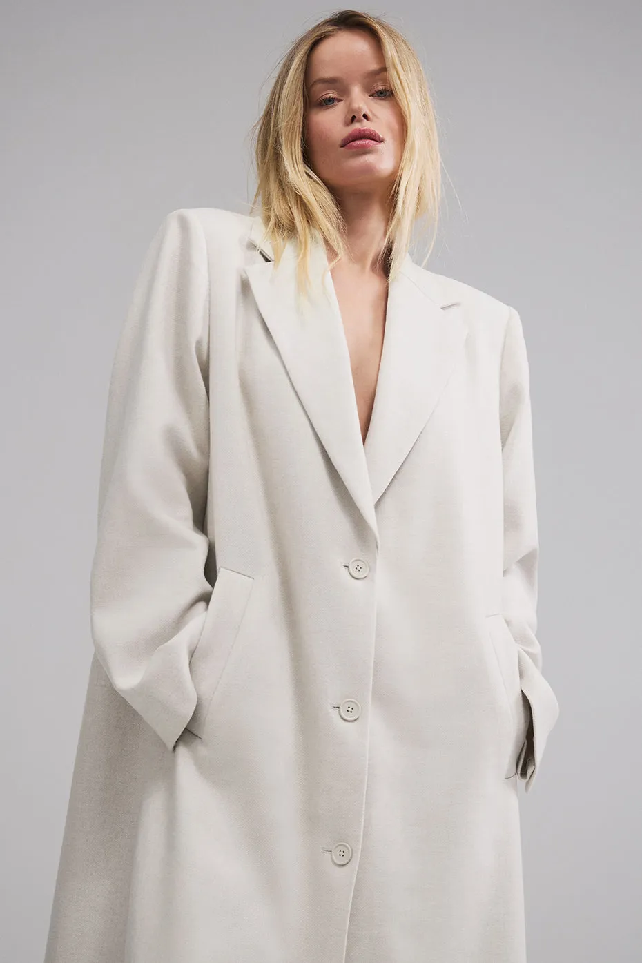 Courchevel Soiree Wool Coat - White Oak