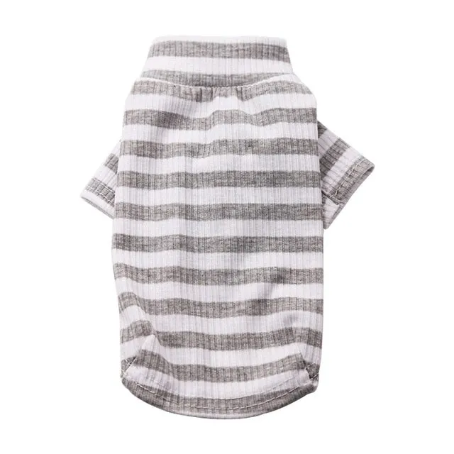 Cozy Cotton Striped Winter Sweatshirt For Small Dogs