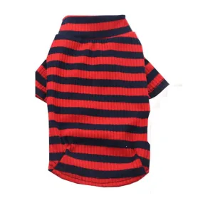 Cozy Cotton Striped Winter Sweatshirt For Small Dogs