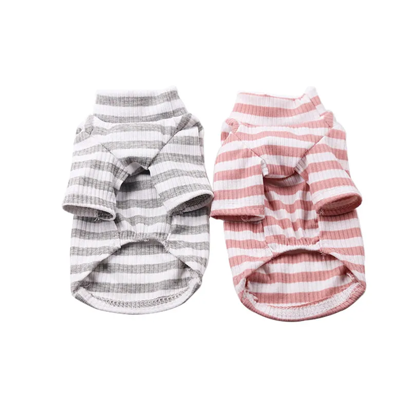 Cozy Cotton Striped Winter Sweatshirt For Small Dogs