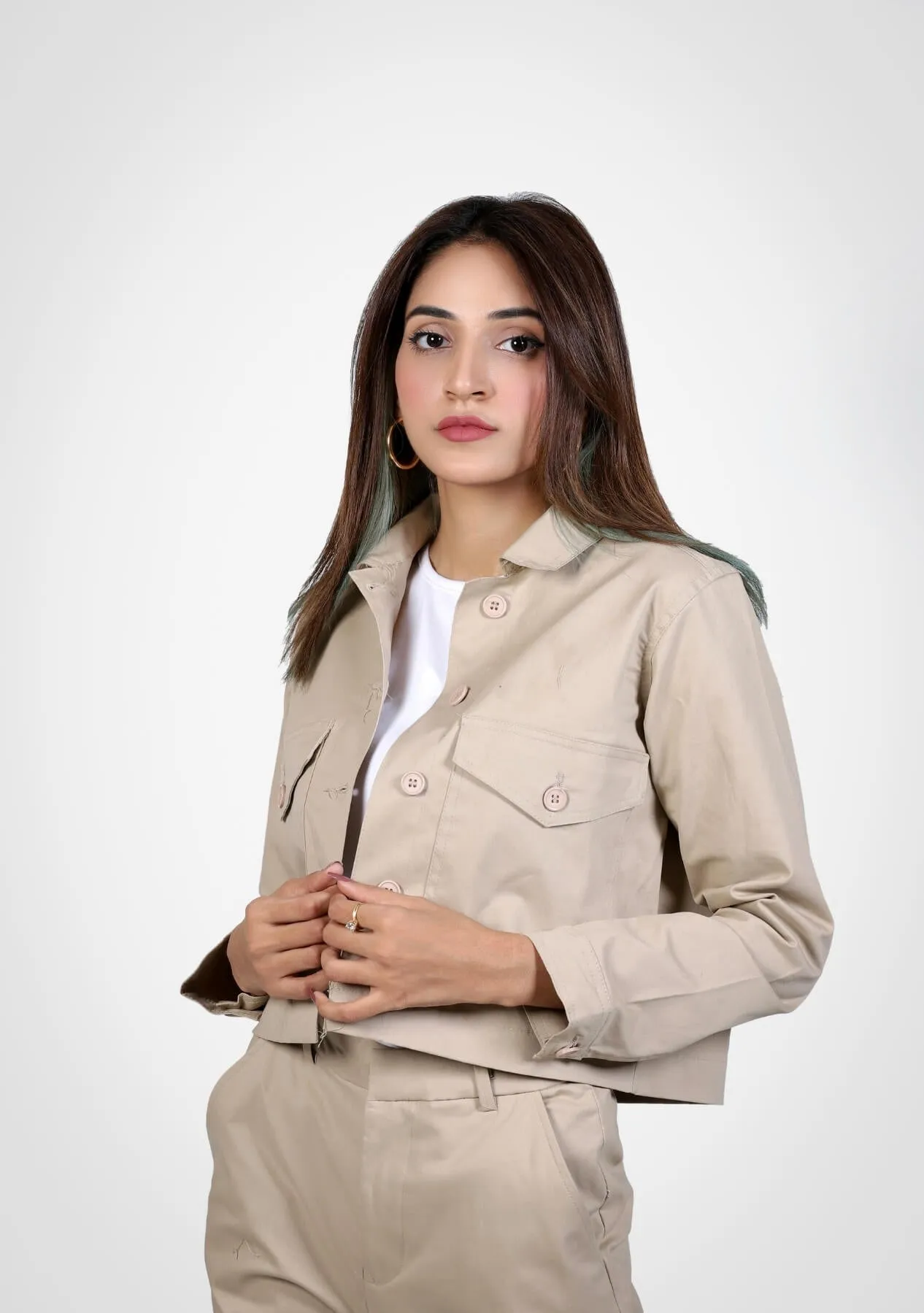 Cropped Jacket - beige