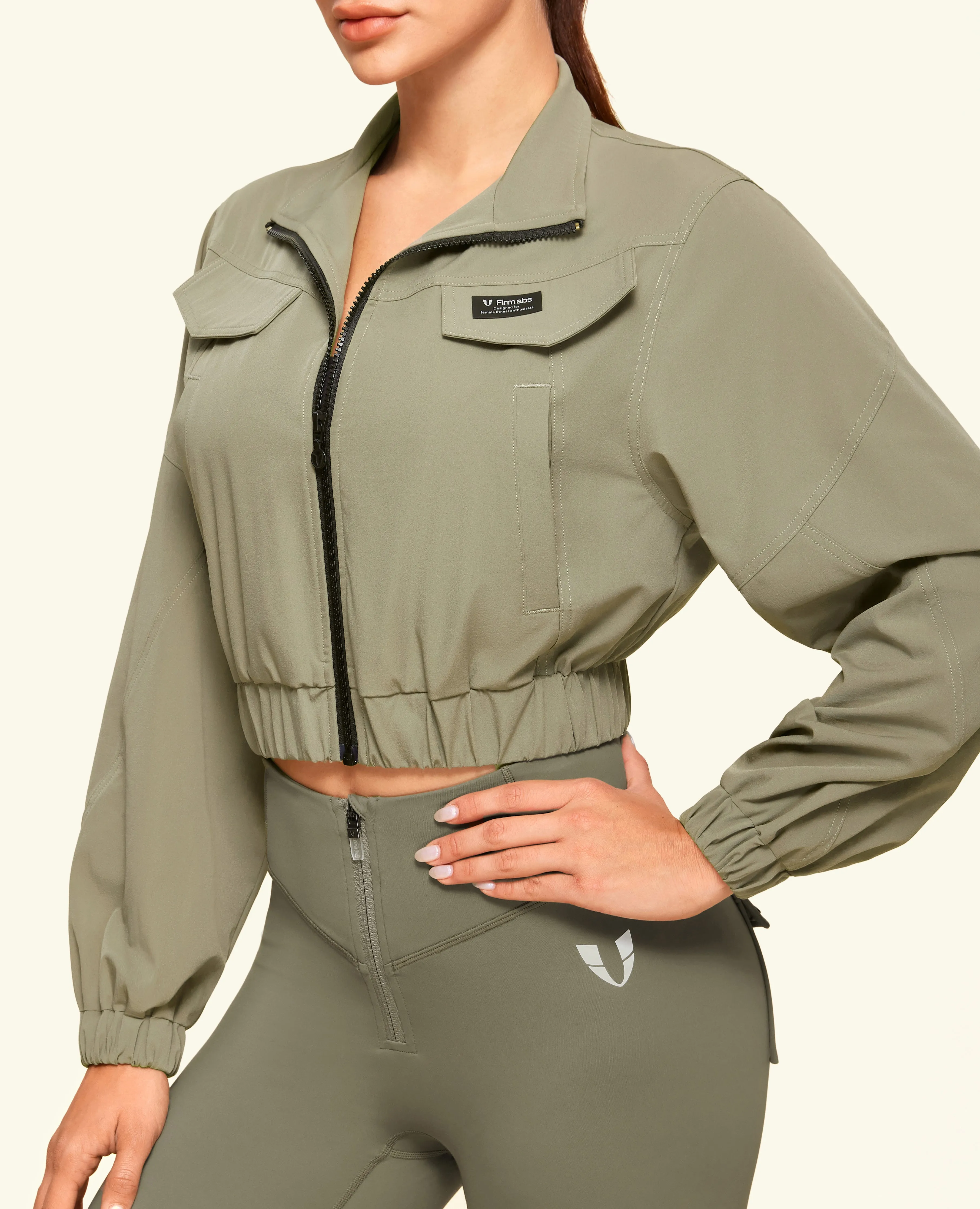 Cropped Ultimate Cargo Jacket - Army Green