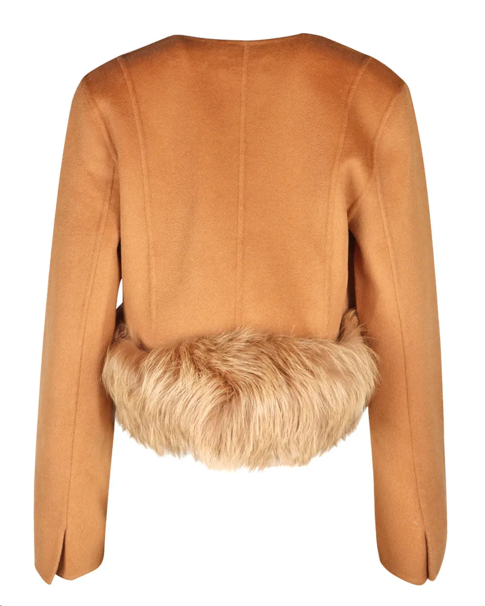 Cropped Wool Jacket in Vicuna