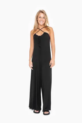 Cross Front Wide Leg Jumpsuit