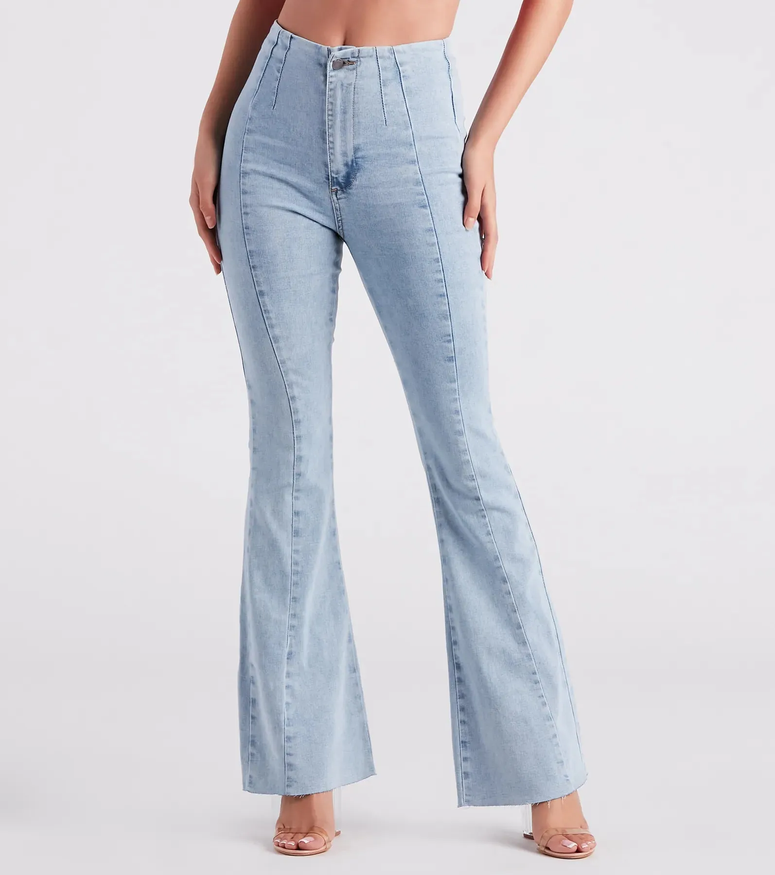 Cute Flare High Rise Denim Jeans