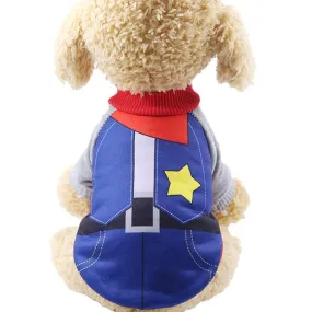 Cute Little Cowboy Soft Dog Winter Coat Puppy Sweater