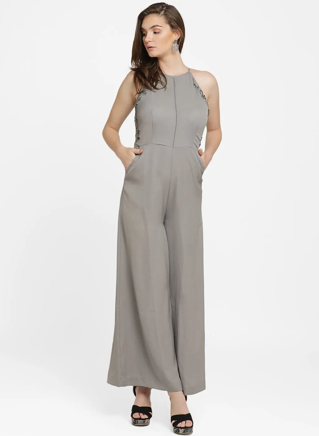 Denise Embellished Flared Jumpsuit