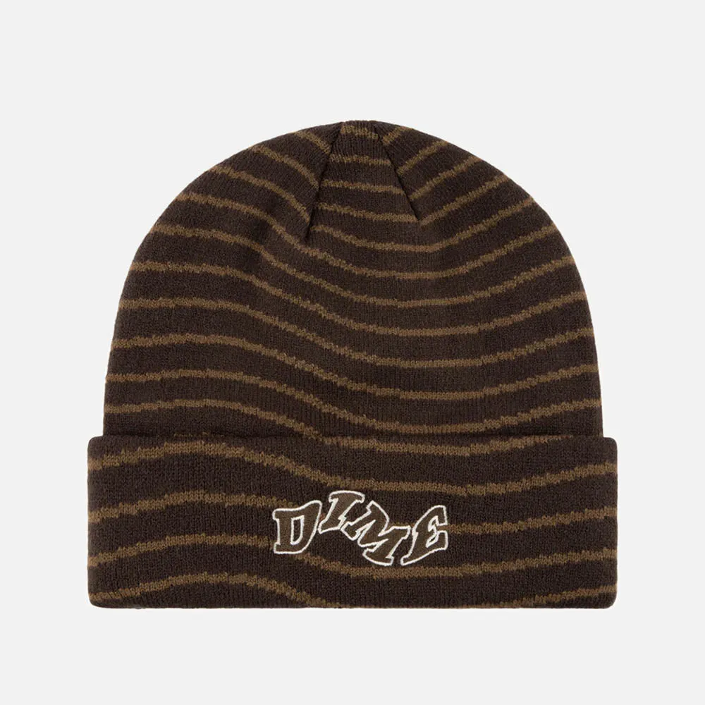 Dime MTL - College Wave Cuff Beanie - Brown